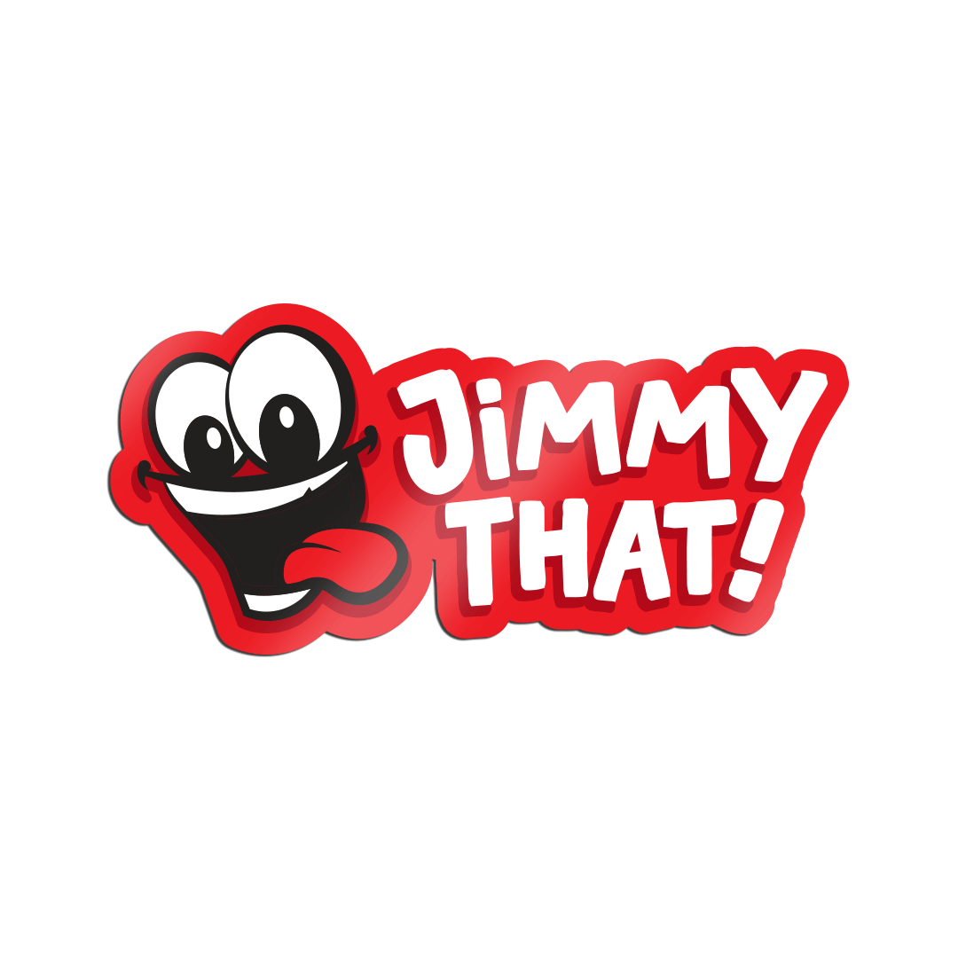 Red Jimmy That! mascot face sticker